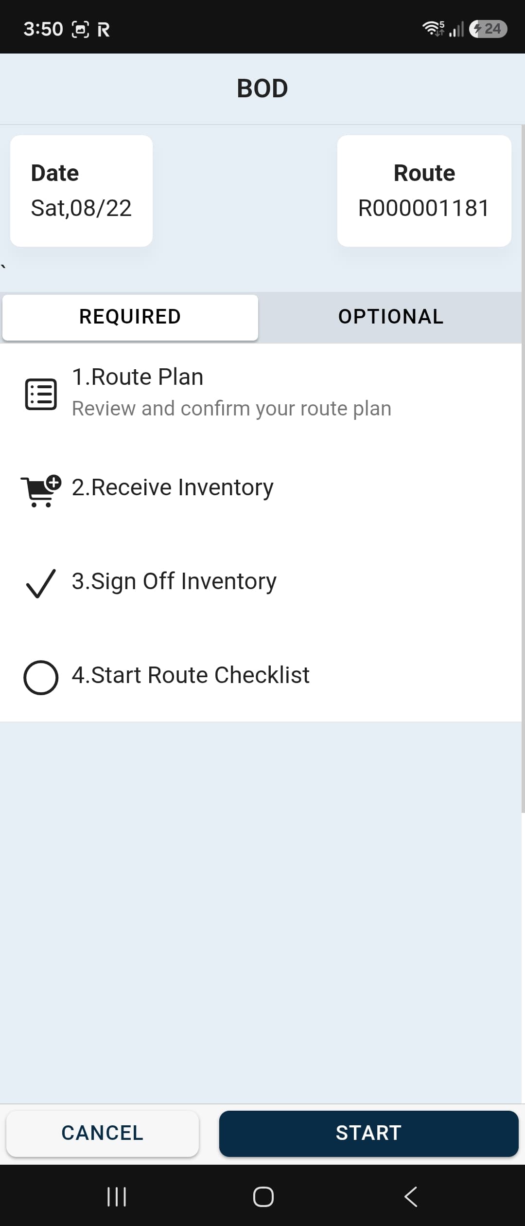 Beginning of Day Workflow