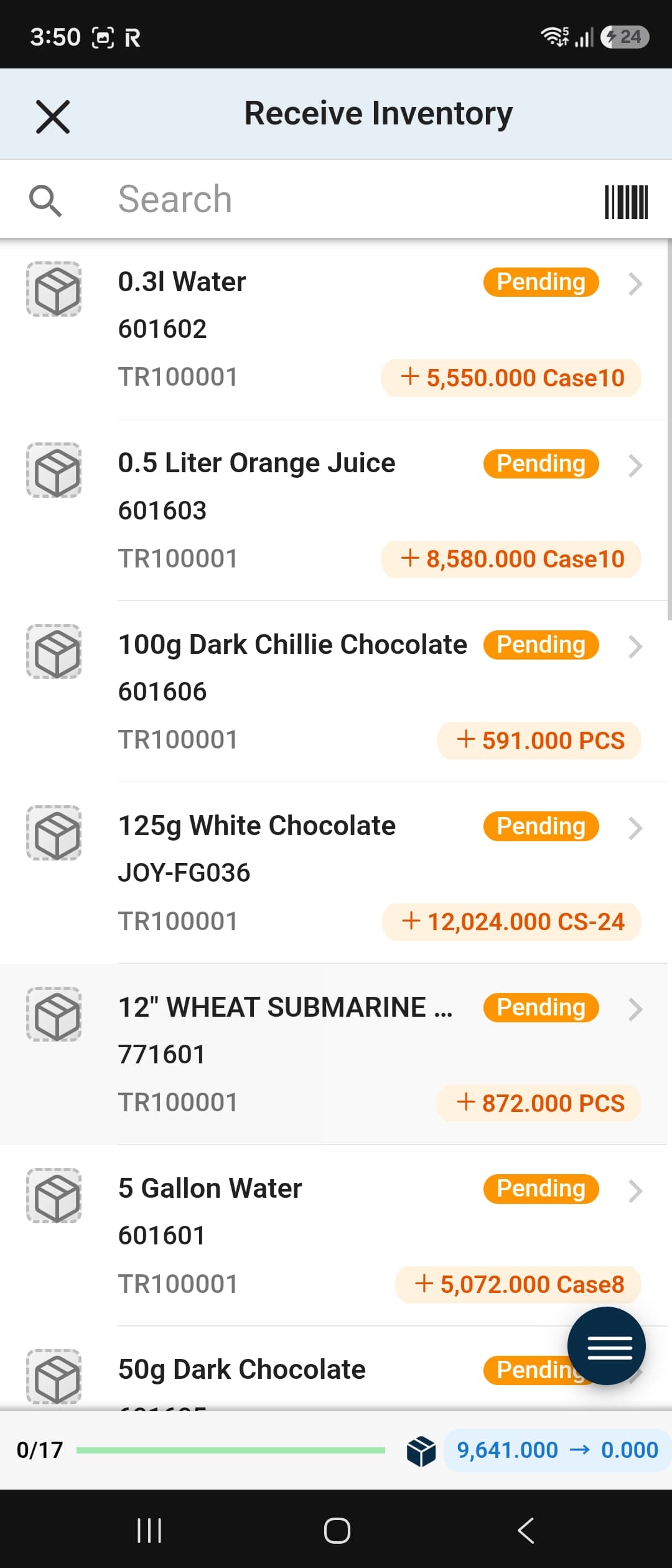 Receive Vehicle Inventory