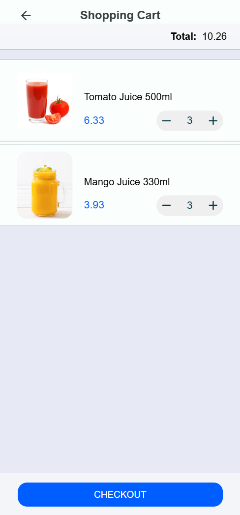 Shopping Cart — Mobile