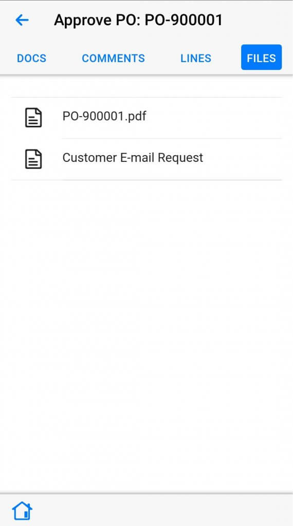 Dynamics Mobile Approvals for Microsoft Dynamics screenshot purchase order files pdf doc