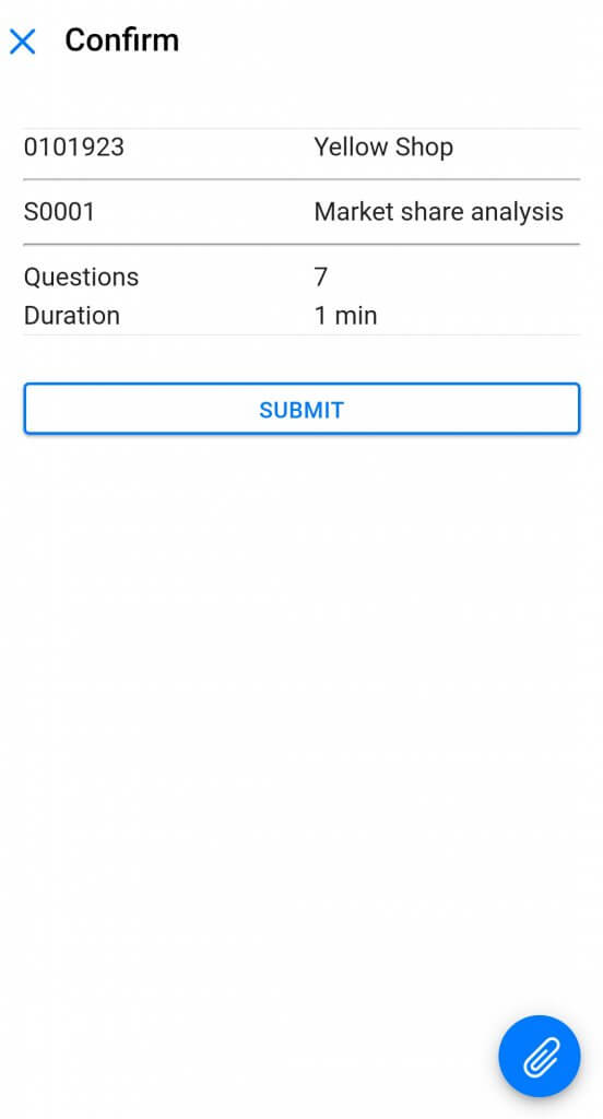 Dynamics Mobile Merchandise screenshot survey confirmation