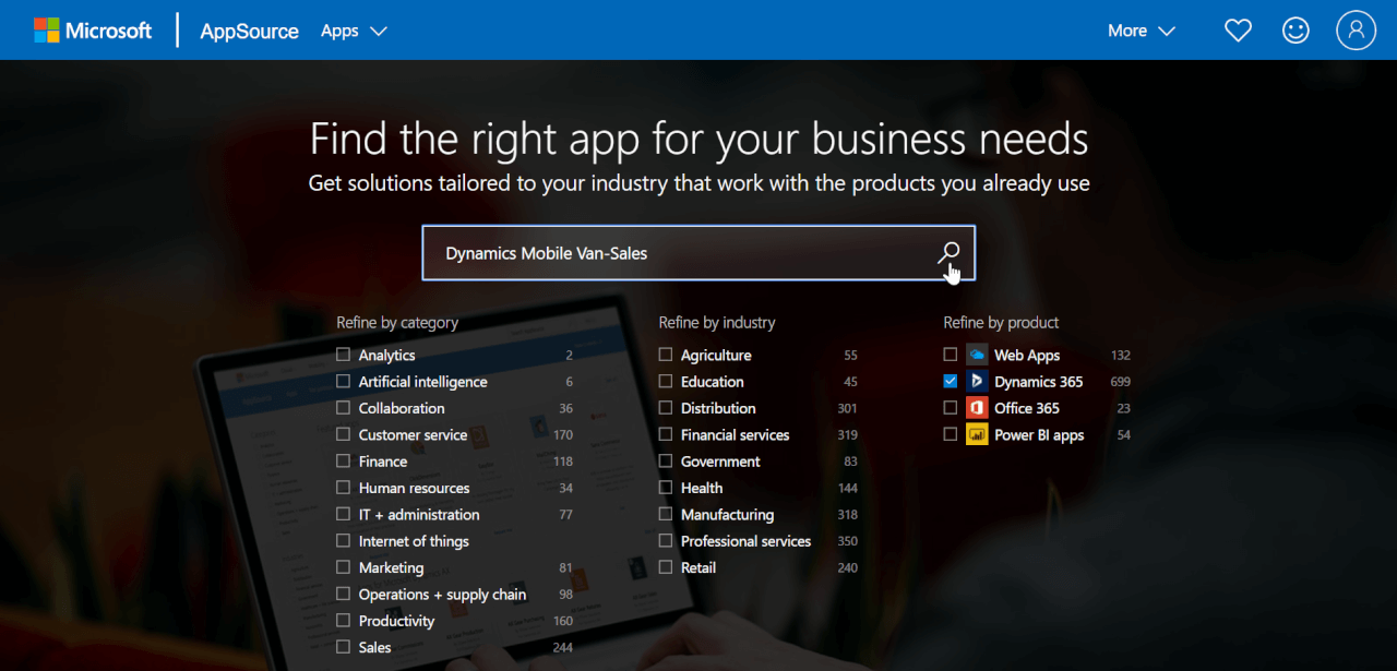 Dynamics Mobile Van-Sales is on AppSource